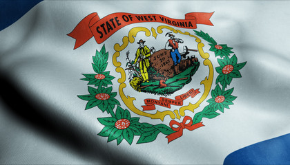 State of West Virginia Flag in 3D