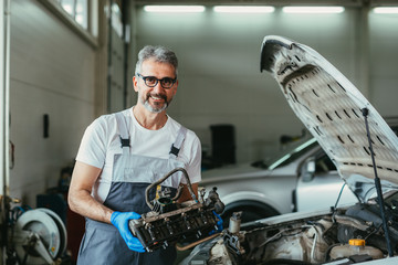 worker in car service