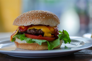 Homemade hamburger