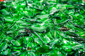 broken green glass textured background