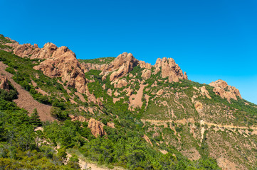 Fototapeta na wymiar Mountain landscape in the Massif de l'Ésterel near Antheor