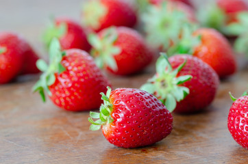 Ripe fresh red strawberries