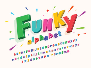 Colorful stylized kids alphabet design