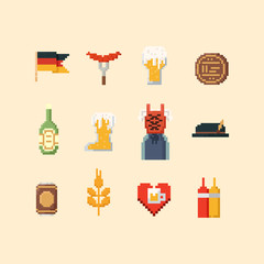 Pixel oktoberfest elements.8bit.