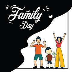 Happy Family Day Vector Template Design Illustration