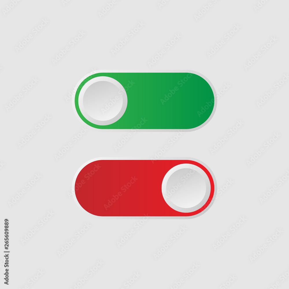 Poster icon on and off toggle switch button. vector illustration.