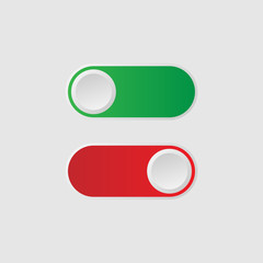 Icon On and Off toggle switch button. Vector illustration. 