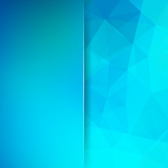 Background of geometric shapes. Blur background with glass. Blue mosaic pattern. Vector EPS 10. Vector illustration