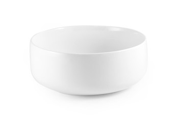 empty white bowls on white background