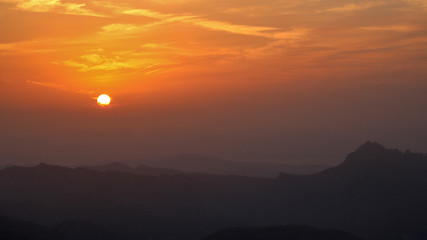Sunrise in Aitana mountain in Confrides.