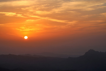 Sunrise in Aitana mountain in Confrides.