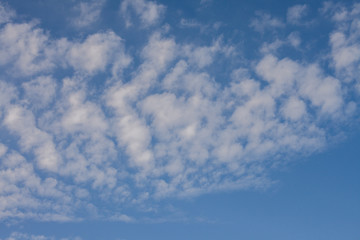 Beautiful sky with fluffy clouds