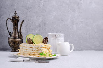 Layer cake with white cream
