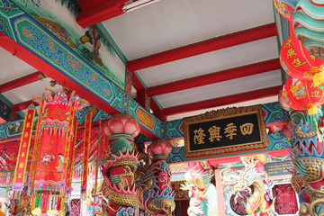 pavilion in a chinese temple (San Chao Pho Lak Muang) in Suphan Buri (Thailand)