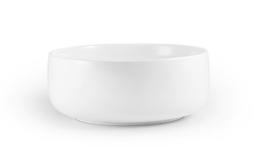 empty white bowls on white background