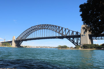 Fototapeta na wymiar Sydney Harbour Bridge Blue Sky