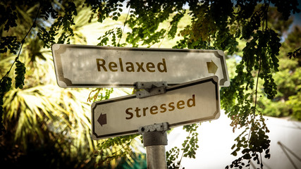 Street Sign Relaxed versus Stressed