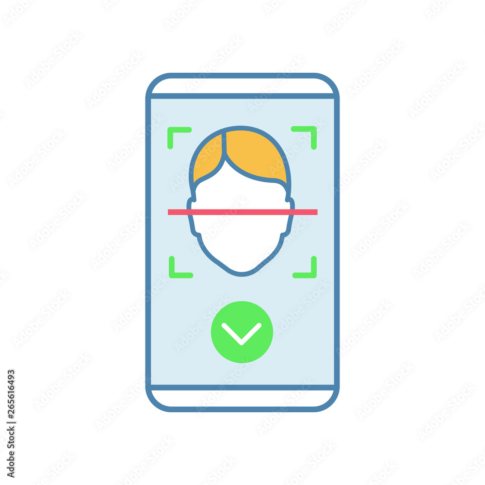 Poster face scan approved color icon