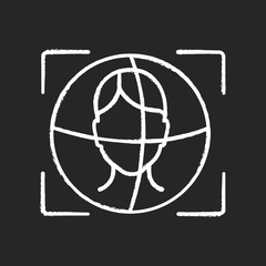 Fototapeta premium 3d face ID scanner chalk icon