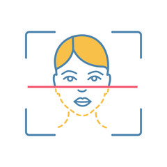 Face scanning process color icon