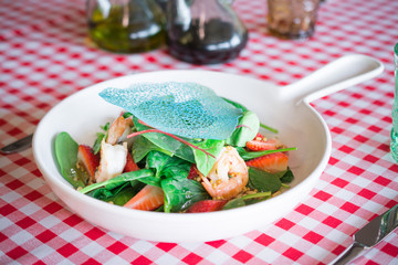 salad plate on the table