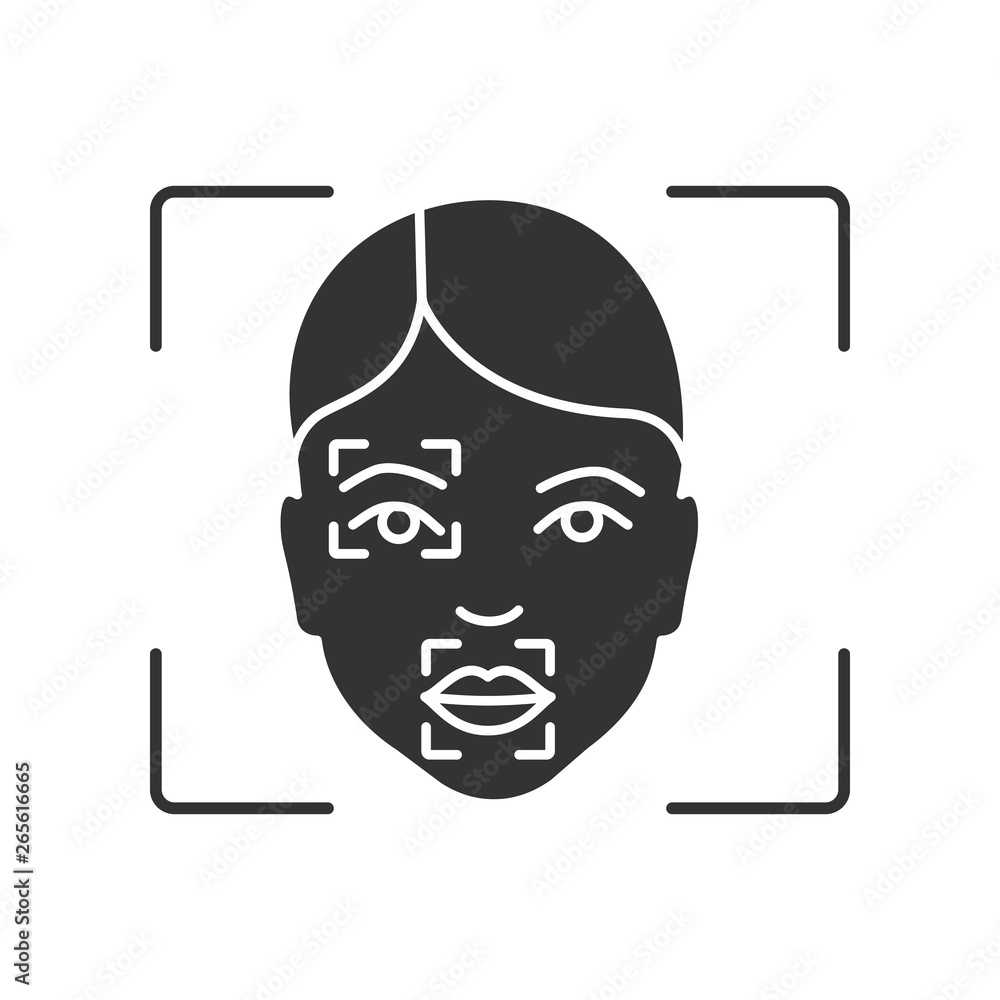 Canvas Prints Face scanning procedure glyph icon