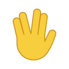 Vulcan salute emoji color icon