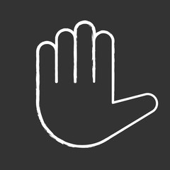 Raised hand emoji chalk icon