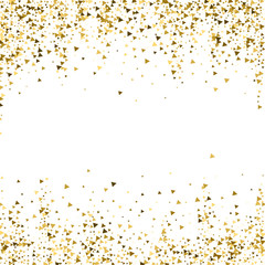 Gold triangles luxury sparkling confetti. Scattere