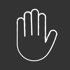 Raised hand chalk icon