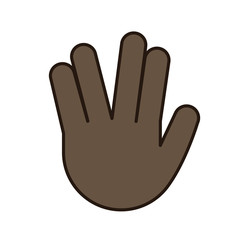 Fototapeta na wymiar Vulcan salute emoji color icon