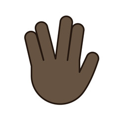 Vulcan salute emoji color icon