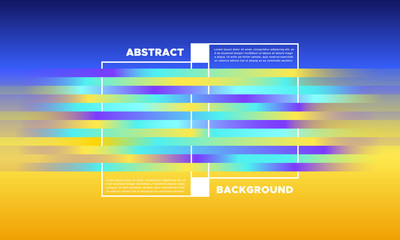 Colorful Striped Background with Glow Effect. Abstract Minimal Design with Trendy Gradient in Blue and Yellow Colors. Eps10 Vector. Placard with Lines Grid. Bright Striped Background in Modern Style.