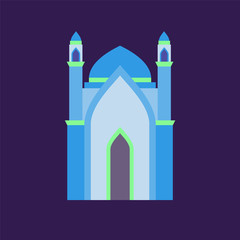 islamic mosque isolated flat design with pastel colorful,vector illustration mosque for ramadan kareem and eid mubarak,