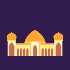 islamic mosque isolated flat design with pastel colorful,vector illustration mosque for ramadan kareem and eid mubarak,