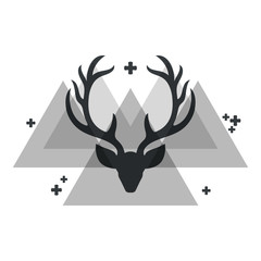 Reindeer Silhouette Pattern Background, vector illustration
