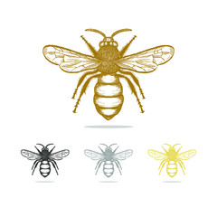 vintage bee logo design