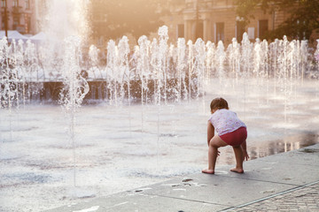 city ​​fountain in summer