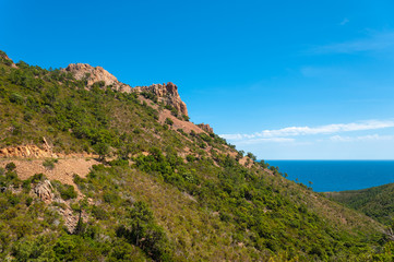 Mountain landscape in the Massif de l'Ésterel near Antheor
