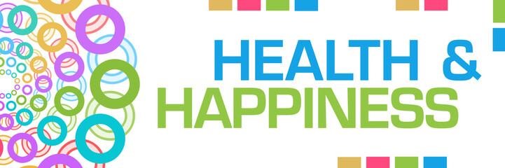 Health And Happiness Colorful Circular Rings Horizontal 
