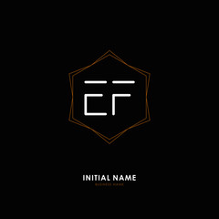 E F EF Initial logo letter with minimalist concept. Vector with scandinavian style logo.