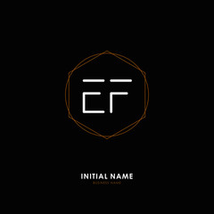 E F EF Initial logo letter with minimalist concept. Vector with scandinavian style logo.