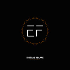 Obraz premium E F EF Initial logo letter with minimalist concept. Vector with scandinavian style logo.