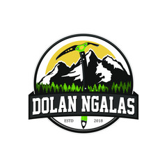Vintage logo mountain for adventure and outdoor
