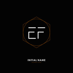 E F EF Initial logo letter with minimalist concept. Vector with scandinavian style logo.