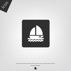 Sailing boat icon. Vector illustration