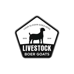 Deurstickers boer goat livestock logo inspiration © Imsuniyah