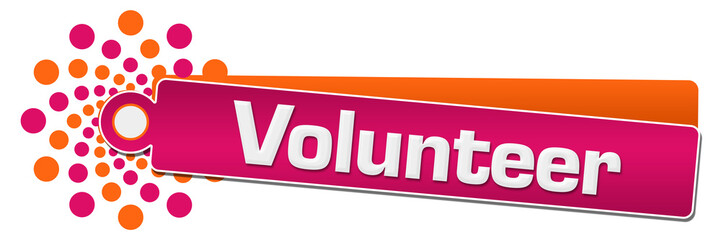 Volunteer Pink Orange Circular Label 