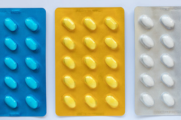 Medicines pills in a blister pack. Healthcare concept