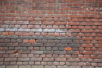 Background of red brick wall pattern texture.
